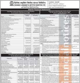 छिमेक लघुवित्तको वित्तीय विवरण प्रकाशित, खुद नाफा ५१ करोड १८ लाख रुपैयाँ - Q2 Report -