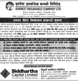 Right Share निष्काशन  सम्बन्धी सूचना 