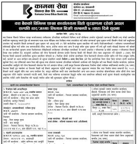 कामना सेवा विकास बैंककाृ धितो सुरक्षणमा रहेको घर जग्गाा लिलाम बिक्रीको सूचना -