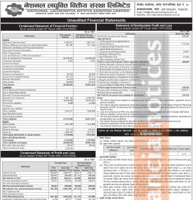 National Laghubitta has posted a net profit of Rs 366.69 million and published its 2nd quarter