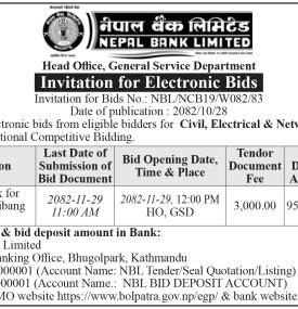 	 Invitation for Electronic Bids