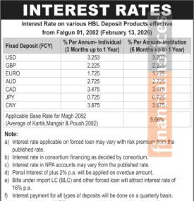Himalayan Bank Announces Revised Interest Rates (From Falgun 1, 2082)