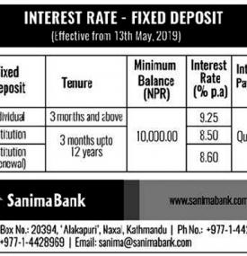 Interest Rate - Fixed Deposit 