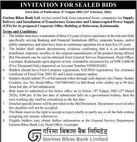 Invitation for Sealed Bids