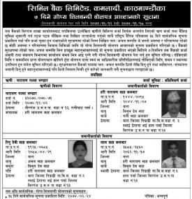 गोप्य शिलबन्धी बोलपत्र आह्वानको सूचना