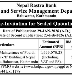 Re-Invitation for Sealed Quotation