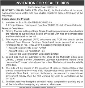 Invitation for Sealed Bids