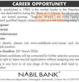 Nabil Bank Calls Applications for Multiple Posts
