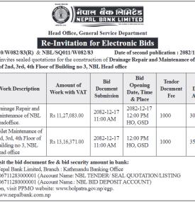 Re- Invitation for Electronic Bid