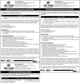 Invitation for Sealed Bids and Quotation
