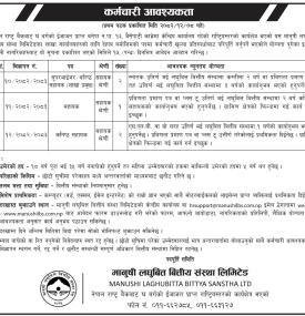 Manushi Laghubitta Announces Vacancy for Multiple Positions