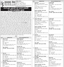 कर्जा चुक्ता भुक्तानी गर्न आउने सम्बन्धी ३५ दिने सार्वजनिक सूचना