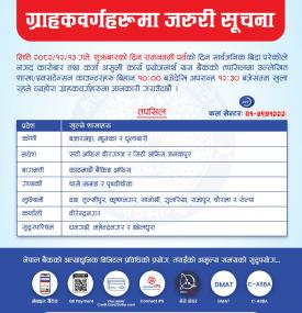 राम नवमी सार्वजनिक बिदाको दिन नेपाल बैंक कति बजेसम्म खुल्ला रहन्छ ?