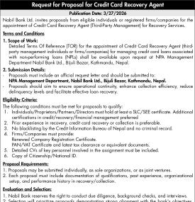 Request for Proposal for Credit Card Recovery Agent