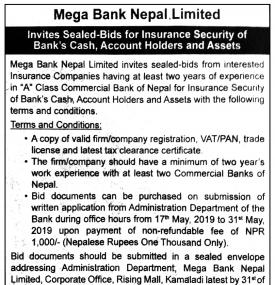 Sealed Bids for Insurance Notice