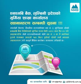 बैंकको शाखा स्थानान्तरण सम्बन्धी सूचना -