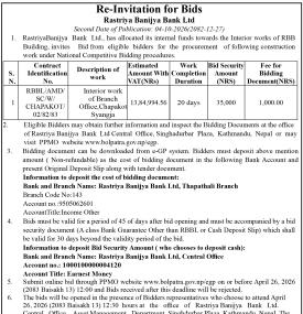Re- Invitation for Bids