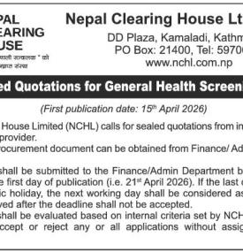 Call of Sealed Quotations for General Health Screening Services