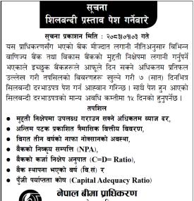 शिलबन्दी प्रस्ताव पेश गर्ने सम्बन्धी सूचना