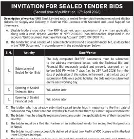 Invitation for Sealed Tender Bids