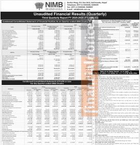 Nepal Investment Mega Bank Post Rs 3.14 Billion Net Profit, Issues Q3 FY 2082/83 Performance Insight