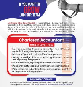 Mukthinath Bikas Bank Vacancy Notice: Chartered Accountant Required at Officer Level