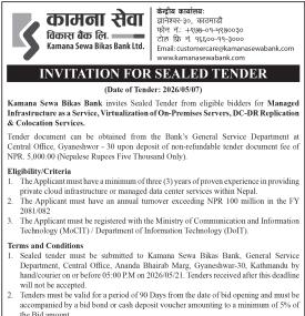 Invitation for Sealed Tender