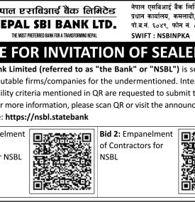 Notice for Invitation of Sealed Bids