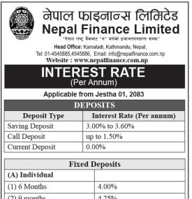 Nepal Finance Release New Interest Rate