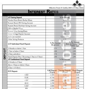 Kumari Bank Introduces Fresh Interest Rates Effective from 15 May, 2026