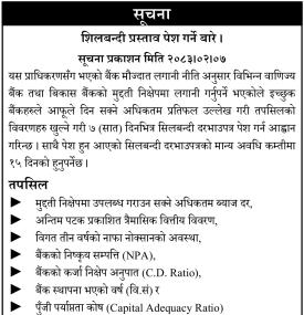 नेपाल बीमा प्राधिकरणको मुद्दती निक्षेप लगानी प्रक्रिया सम्बन्धी आधिकारिक सूचना