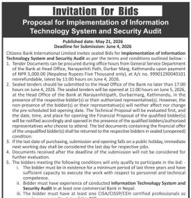	 Invitation for Bids