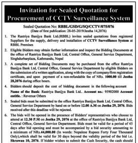 Invitation for Sealed Quotation
