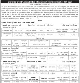 कर्जा सूचना केन्द्र लि.को कालोसूचीमा राखिने बारे कृषि विकास बैंक लि.को ३५ दिने सूचना