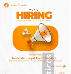 Laxmi Sunrise Bank Opens Vacancy for Legal Officer Position