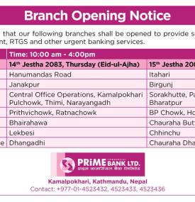 Branch Opening Notice