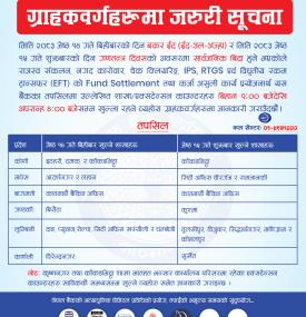 सार्वजानिक विदाको दिन शाखाहरु खुल्ला रहने बारे सूचना