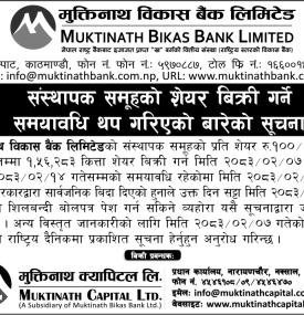 Muktinath Bikas Bank Extends Deadline for Founder Share Sale Bid Submission