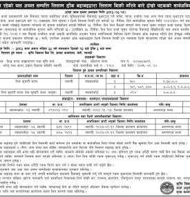 धितोमा रहेको चल अचल सम्पत्ति लिलाम डाँक बढाबढद्वारा लिलाम बिक्री गरिने बारे दोस्रो पटकको सूचना