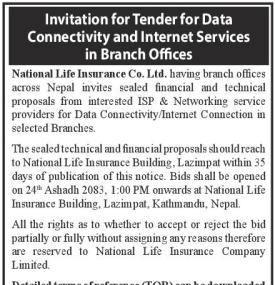 Invitation for Tender for Data Connectivity and Internet Services in Branch Offices