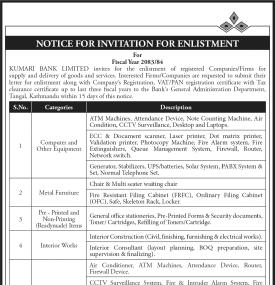 Notice for Invitation for Enlistment