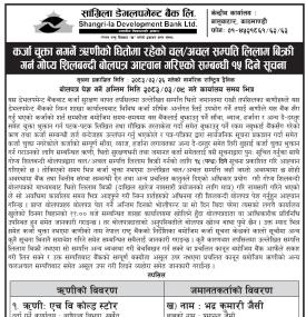धितो व्यवस्थापनका लागि गोप्य शिलबन्दी आवेदन माग गरिएको सूचना