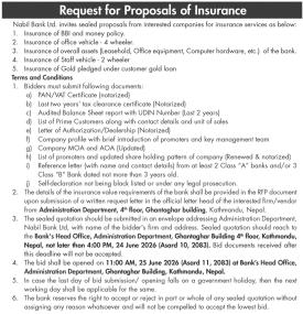 Request for Proposal of Insurance