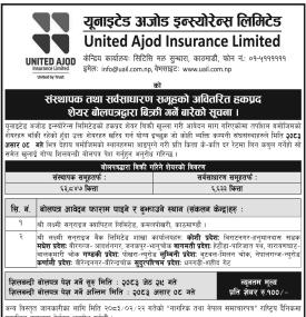 संस्थापक तथा सर्वसाधारण समूहको अवितरित हकप्रद शेयर बोलपत्रद्वारा बिक्री गर्ने बारेको सूचना