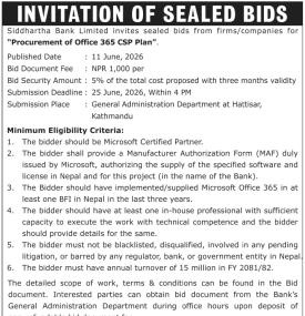 Invitation of Sealed Bids