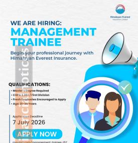 Himalayan Everest Insurance Opens Applications for Management Trainee Positions