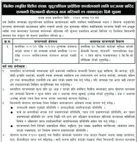 छिमेक लघुवित्तद्वारा सुदूरपश्चिम प्रादेशिक कार्यालयका लागि घरजग्गा खरिद प्रक्रिया सुरु सम्बन्धी सूचन