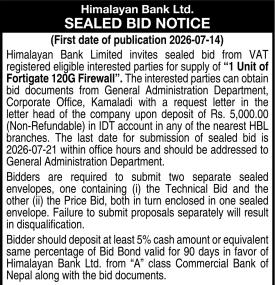 Sealed Bid Notice