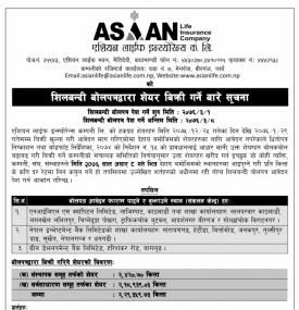 Right Share Auction Notice