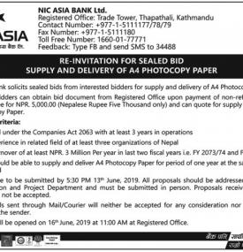 Re-Invitation for Sealed Bid 